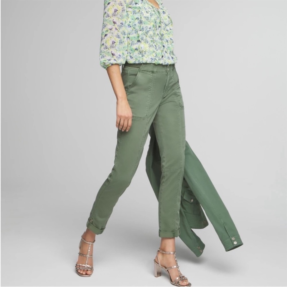 White House Black Market Rosemary Green Cropped Utility Pants